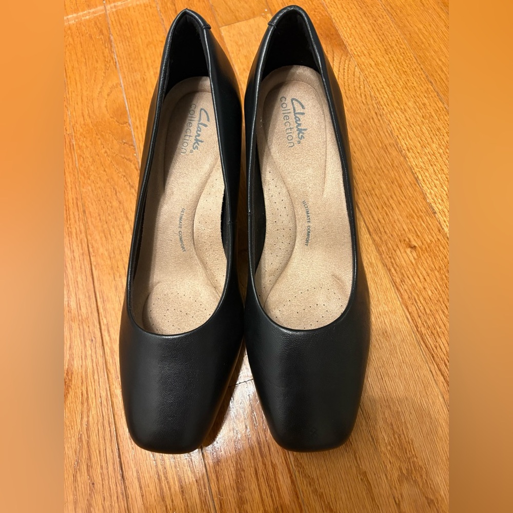 Clarks Women's Black Leather Heels